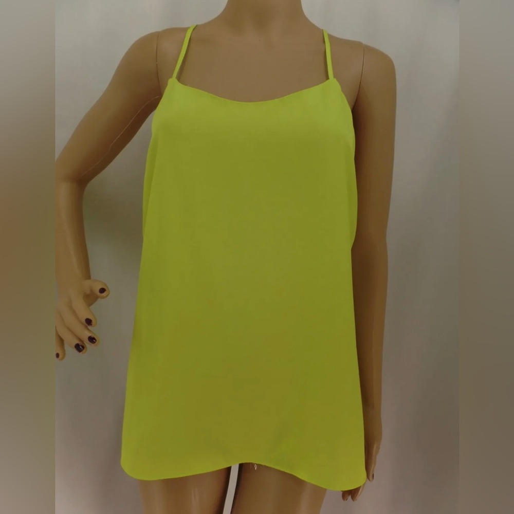 J. CREW NEON GREEN CAMI RACER BACK SPAGHETTI STRAPS TANK